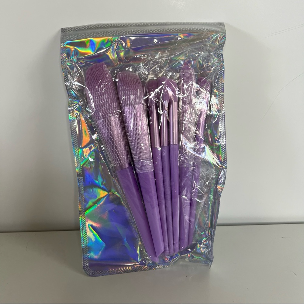 Makeup brushes color purple set of  12